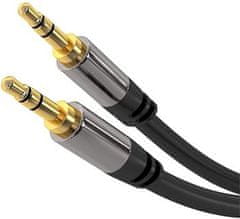 PremiumCord HQ tienený kábel stereo Jack 3.5mm - Jack 3.5mm M/M 3m