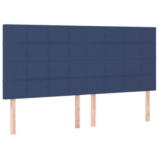 Vidaxl Čelo postele s LED modré 160x5x118/128 cm látka