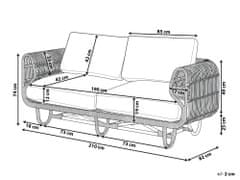 Beliani Dvojmiestna prírodná ratanová pohovka DOLCEDO