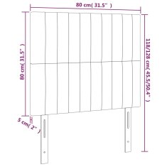 Vidaxl Čelo postele s LED čierne 80x5x118/128 cm zamat