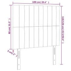 Vidaxl Čelá postele 2 ks bledosivé 100x5x78/88 cm látka