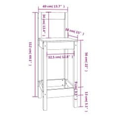 Vidaxl Barové stoličky 4 ks medovo-hnedé borovicový masív