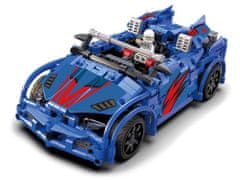 Lean-toys Stavebné bloky Športové auto Blue Race 585 dielikov R/C CADA