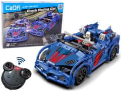 Lean-toys Stavebné bloky Športové auto Blue Race 585 dielikov R/C CADA