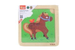 Viga Toys Drevené puzzle pre najmenších Viga 4 ks Koník