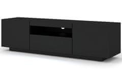 TV skrinka AURA 150 cm univerzálna, závesná alebo stojaca čierny mat