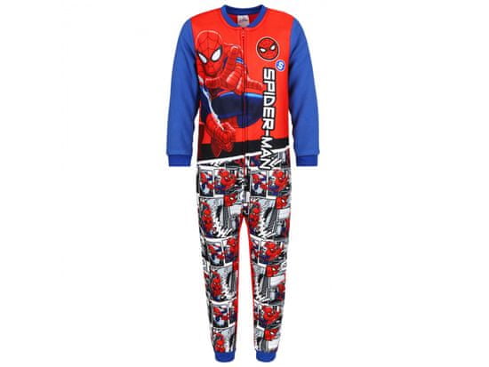 MARVEL COMICS Spiderman Chlapčenské jednodielne pyžamo/kombinéza, fleece, modro-červené OEKO-TEX