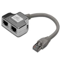 PremiumCord Rozbočovač Modulárny RJ45 distribútor 2 porty 10/100Base T