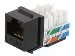 XtendLan Keystone jack RJ45, narážacie, CAT 6, UTP, čierny