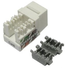 XtendLan Keystone jack RJ45, narážacie, CAT 6, UTP, biely, 90 st., narážanie zhora