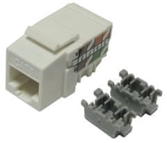 XtendLan Keystone jack RJ45, narážacie, CAT 6, UTP, biely, 90 st., narážanie zhora