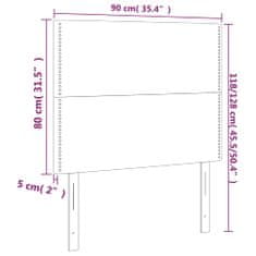 shumee Čelo postele krémové 90x5x118/128 cm látka