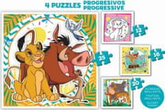 EDUCA Puzzle v kufríku Disney zvieratká 4v1 (12,16,20,25 dielikov)