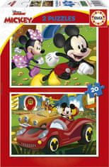 EDUCA Puzzle Mickey Mouse: Zábavný park 2x20 dielikov