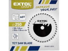 Extol Craft Kotúč pílový s SK plátky, O 250x2,8x30mm, 60T