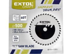 Extol Craft Kotúč pílový s SK plátky, O 500x3,8x30mm, 60T