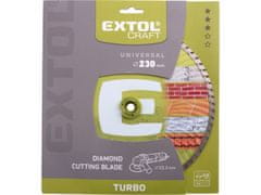 Extol Craft Kotúč diamantový rezný, turbo - suché i mokré rezanie, O 230x22,2x2,8mm