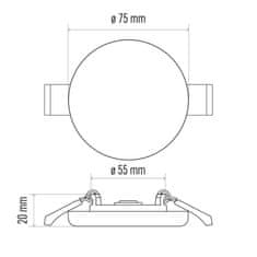 EMOS EMOS Lighting LED panel 75mm, kruhový zabudovateľný biely, 6W neut. biela, IP65 1540110621