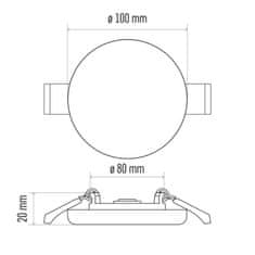 EMOS EMOS Lighting LED panel 100mm, kruhový zabudovateľný biely, 8W neut. biela, IP65 1540110820