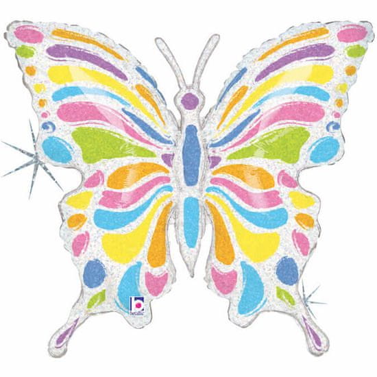 Grabo Fóliový balón supershape Motýl pastelový 84cm