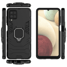 IZMAEL Odolné Puzdro Ring Armor Case pre Samsung Galaxy A12/Galaxy M12 - Čierna KP9714