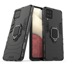 IZMAEL Odolné Puzdro Ring Armor Case pre Samsung Galaxy A12/Galaxy M12 - Čierna KP9714