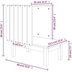 Petromila vidaXL Mačací domček biely 60x36x60 cm borovicový masív