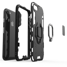 IZMAEL Odolné Puzdro Ring Armor Case pre Apple iPhone 7/iPhone 8/iPhone SE 2020/iPhone SE 2022 - Čierna KP9717