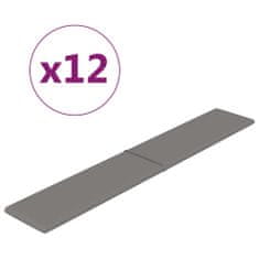 Vidaxl Nástenné panely 12 ks bledosivé 90x15 cm látka 1,62 m²