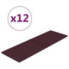 Vidaxl Nástenné panely 12 ks fialové 90x30 cm látka 3,24 m²