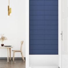 Vidaxl Nástenné panely 12 ks modré 90x15 cm látka 1,62 m²