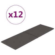 Vidaxl Nástenné panely 12 ks tmavosivé 90x30 cm látka 3,24 m²