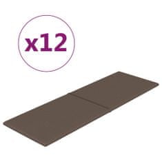 Vidaxl Nástenné panely 12 ks sivohnedé 90x30 cm látka 3,24 m²