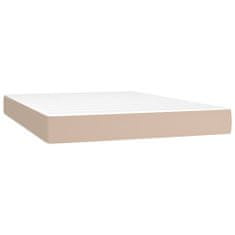 shumee Boxspring posteľ s matracom kapučínová 140x190 cm umelá koža