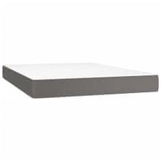 shumee Boxspring posteľ s matracom sivá 140x190 cm umelá koža