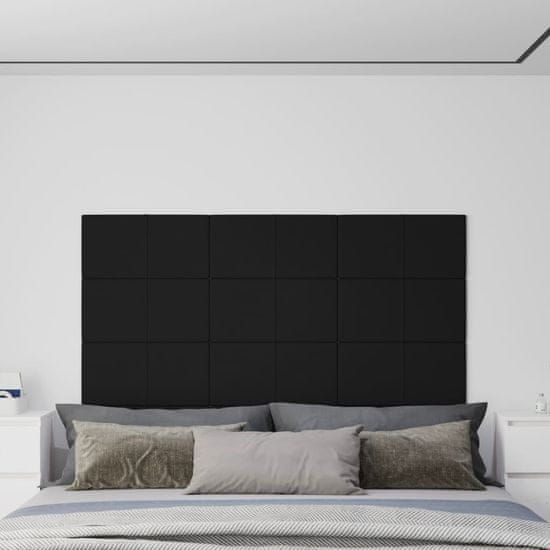 Vidaxl Nástenné panely 12 ks čierne 60x30 cm látka 2,16 m²