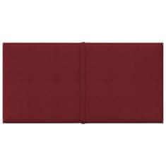 Vidaxl Nástenné panely 12 ks vínovo-červené 30x15 cm látkové 0,54 m²