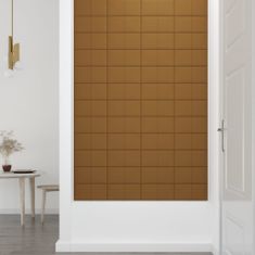 Vidaxl Nástenné panely 12 ks hnedé 30x15 cm zamat 0,54 m²