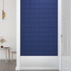 Vidaxl Nástenné panely 12 ks modré 30x15 cm látkové 0,54 m²