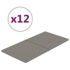 Vidaxl Nástenné panely 12 ks bledosivé 60x30 cm zamat 2,16 m²