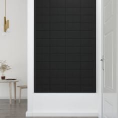 Vidaxl Nástenné panely 12 ks čierne 30x15 cm zamat 0,54 m²