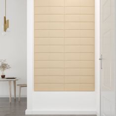 Vidaxl Nástenné panely 12 ks krémové 60x15 cm látkové 1,08 m²