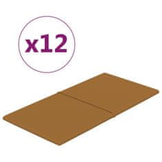 Vidaxl Nástenné panely 12 ks hnedé 60x30 cm zamat 2,16 m²