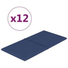 Vidaxl Nástenné panely 12 ks modré 60x30 cm látka 2,16 m²