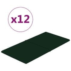 Vidaxl Nástenné panely 12 ks tmavozelené 60x30 cm zamat 2,16 m²