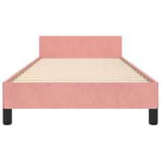 Vidaxl Rám postele s čelom ružový 90x200 cm zamat