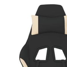 Vidaxl Herná stolička s podnožkou čierna a krémová látková