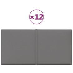 Vidaxl Nástenné panely 12 ks bledosivé 30x15 cm látkové 0,54 m²