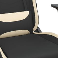 Petromila vidaXL Herná stolička s podnožkou čierna a krémová látková