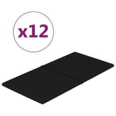 Vidaxl Nástenné panely 12 ks čierne 60x30 cm látka 2,16 m²